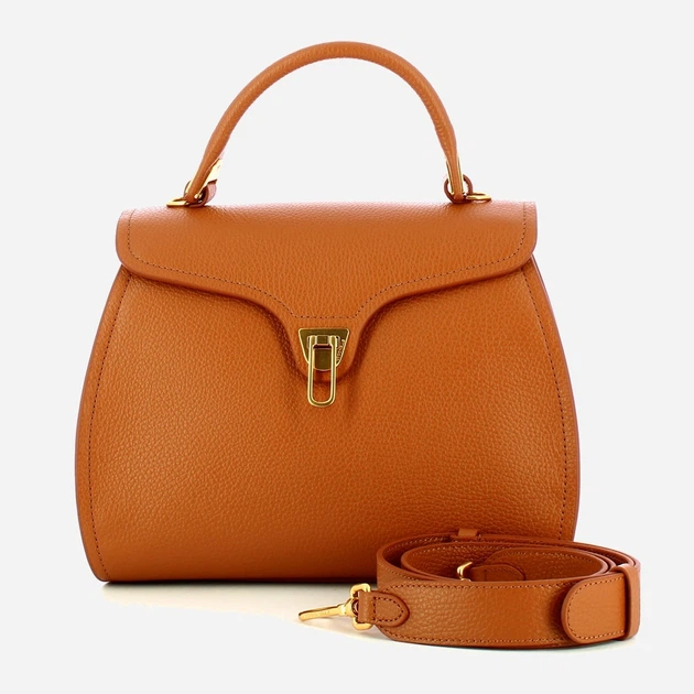 Сумка крос-боді через плече жіноча з натуральної шкіри маленька Coccinelle Marvin E1EPK180380 W12 Коричнева (800070350967) - зображення 4