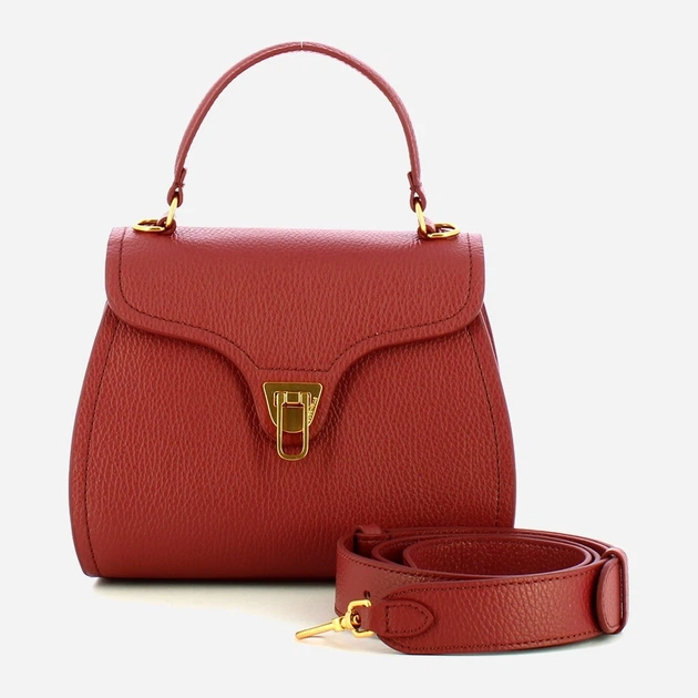 Сумка крос-боді через плече жіноча з натуральної шкіри маленька Coccinelle Marvin E1EPK550180 R31 Червона (800070350966) - зображення 4