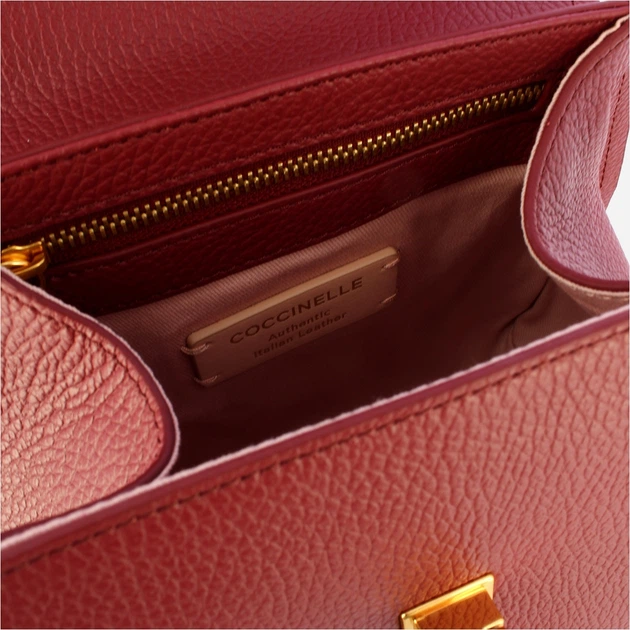Сумка крос-боді через плече жіноча з натуральної шкіри маленька Coccinelle Marvin E1EPK550180 R31 Червона (800070350966) - зображення 5
