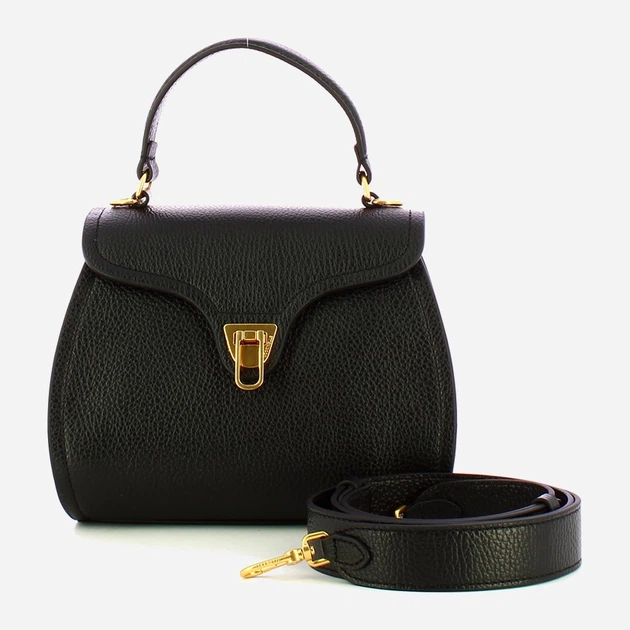 Сумка крос-боді через плече жіноча з натуральної шкіри маленька Coccinelle Marvin E1EPK550180 001 Чорна (800070350963) - зображення 4