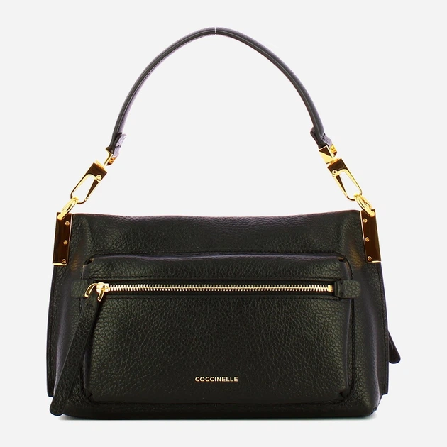 Сумка крос-боді через плече жіноча з натуральної шкіри маленька Coccinelle Coccinellehyle E1ESF180280 001 Чорна (800070350935) - зображення 2
