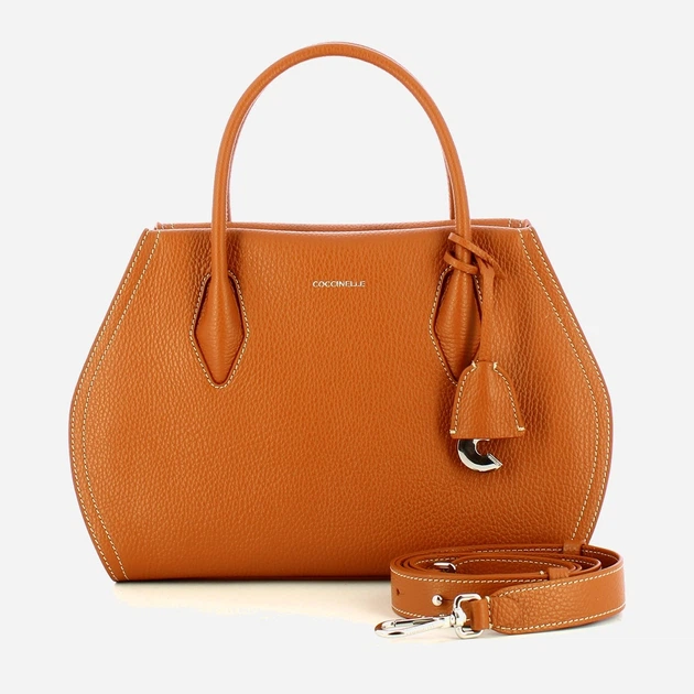 Сумка крос-боді через плече жіноча з натуральної шкіри середня Coccinelle Coccinellelord E1EUF180160 W12 Коричнева (800070350954) - зображення 4