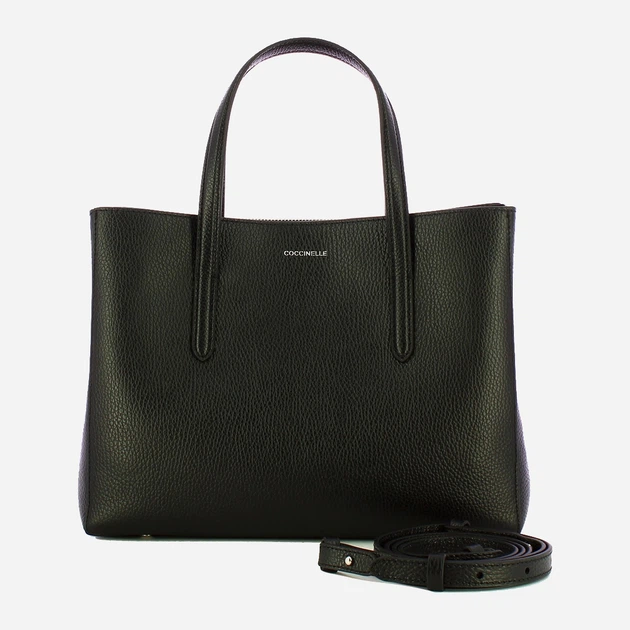 Сумка шопер жіноча з натуральної шкіри Coccinelle Coccinelleswap E1EVF180180 001 Чорна (800070350916) - зображення 4