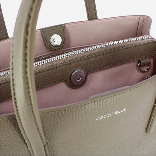Сумка шопер жіноча з натуральної шкіри Coccinelle Coccinelleswap E1EVF180180 N59 Сіра (800070350919) - зображення 5
