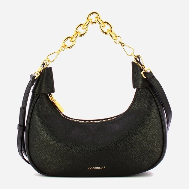 Сумка крос-боді через плече жіноча з натуральної шкіри маленька Coccinelle Iside E5EZK550180 001 Чорна (800070350906) - зображення 4