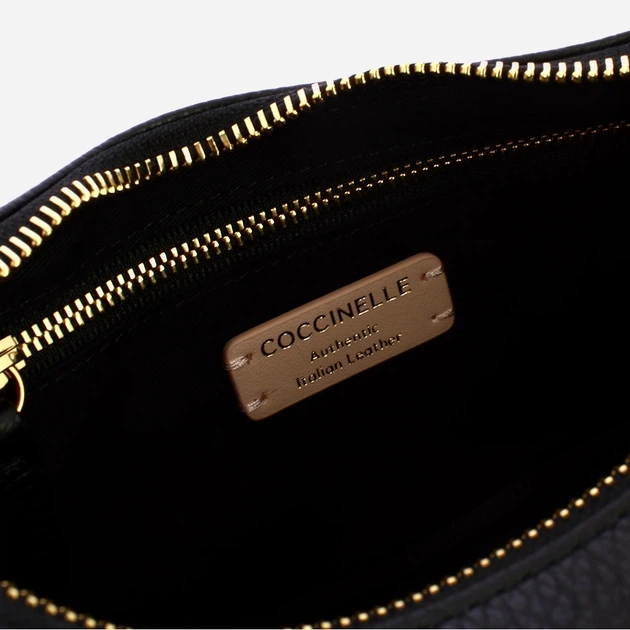 Сумка крос-боді через плече жіноча з натуральної шкіри маленька Coccinelle Iside E5EZK550180 001 Чорна (800070350906) - зображення 5