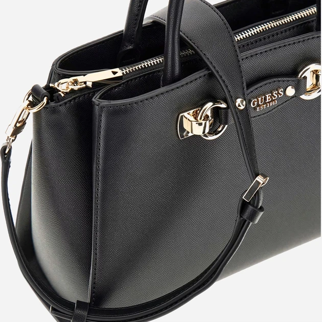Сумка крос-боді через плече жіноча зі штучної шкіри середня Guess Mimina HWBG8015060 Чорна (800070344382) - зображення 5