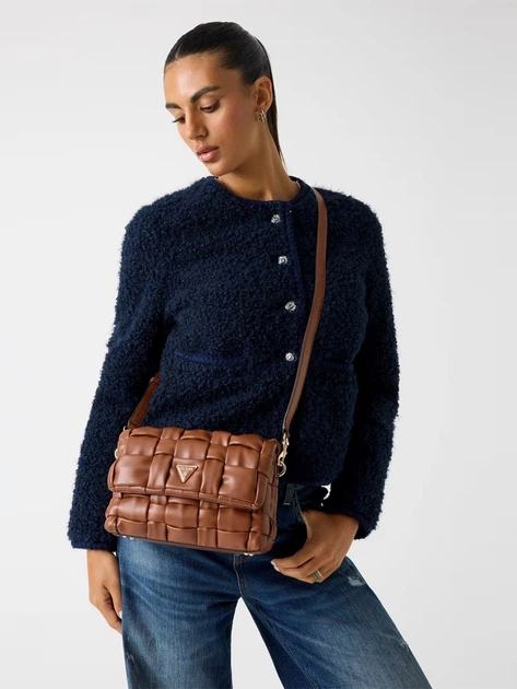 Сумка крос-боді через плече жіноча зі штучної шкіри маленька Guess Marion HWWG8072190 COG Коричнева (800070344422) - зображення 2