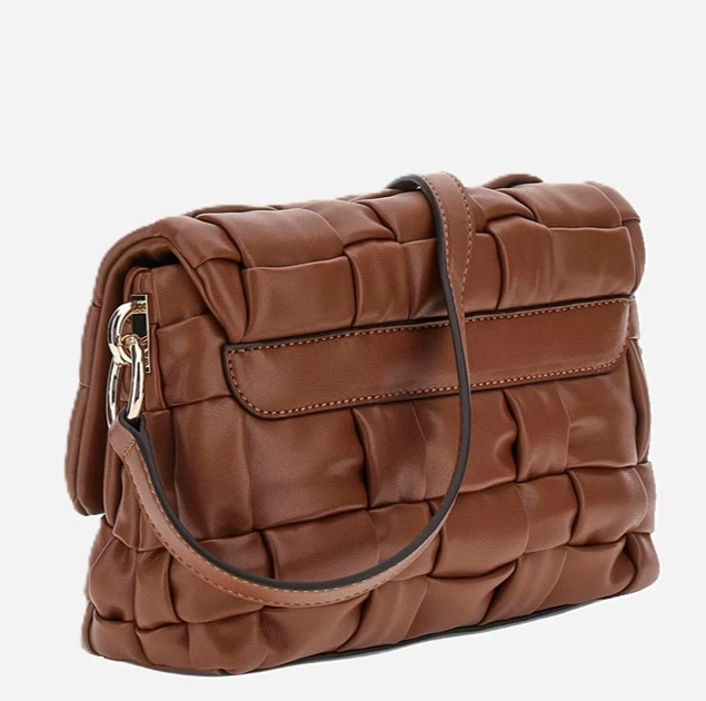 Сумка крос-боді через плече жіноча зі штучної шкіри маленька Guess Marion HWWG8072190 COG Коричнева (800070344422) - зображення 3