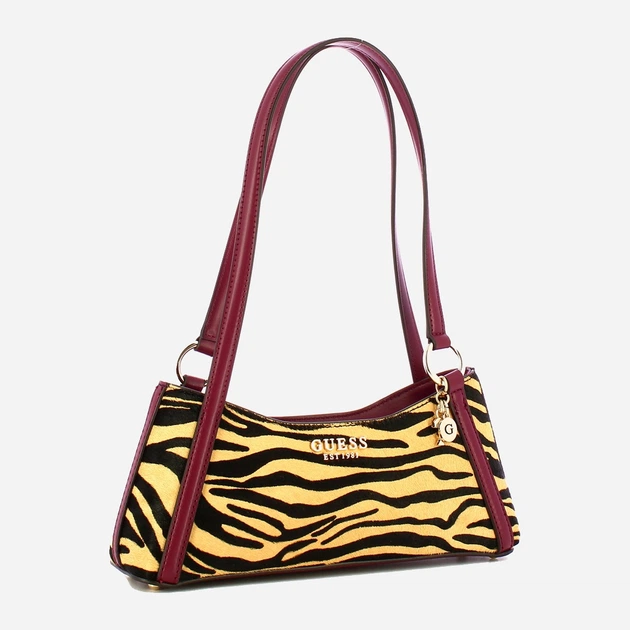 Сумка багет жіноча з натуральної шкіри середня Guess Domitilla HWZG7529180 BZE Різнольорова (800070344427) - зображення 3