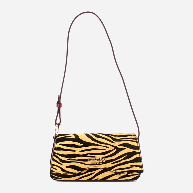 Сумка багет жіноча з натуральної шкіри маленька Guess Domitilla HWZG7529780 BZE Різнольорова (800070344428) - зображення 1