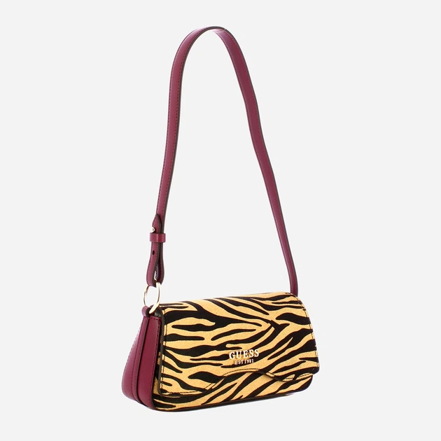 Сумка багет жіноча з натуральної шкіри маленька Guess Domitilla HWZG7529780 BZE Різнольорова (800070344428) - зображення 3