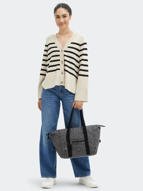 Сумка шопер жіноча тканинна Kipling Casual Art KPKI80943HW1001 Сіра (800070345077) - зображення 2