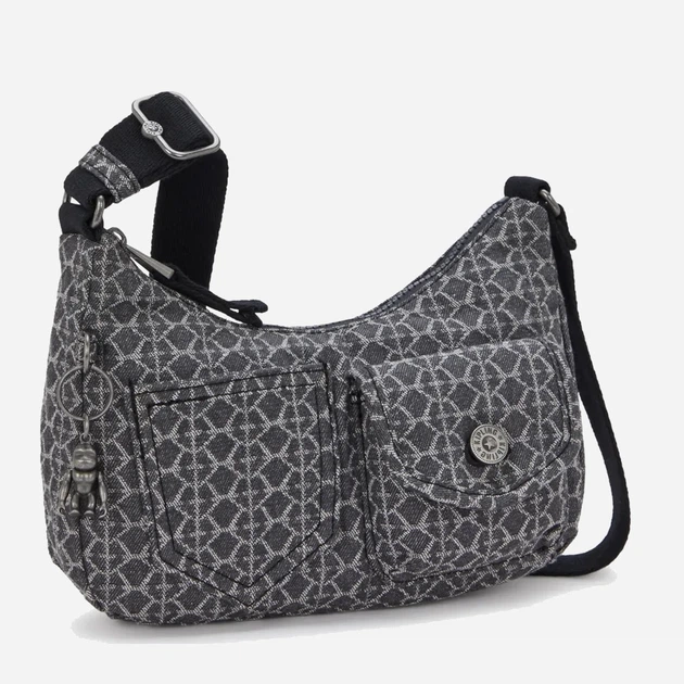 Сумка крос-боді через плече жіноча тканинна середня Kipling Kenda KPKI80973HW1001 Сіра (800070345071) - зображення 4