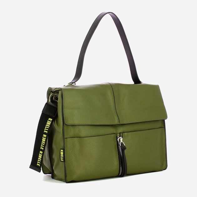 Сумка крос-боді через плече жіноча з натуральної шкіри середня Rebelle Clio Satchel REB0001P0001 0137 Зелена (800070349411) - зображення 3