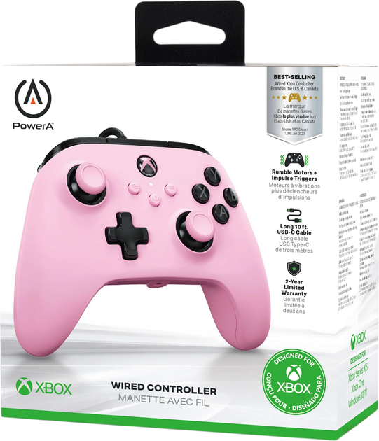Контролер PowerA Wired Controller for Xbox Series X|S Pink (XBGP0378-01) - зображення 9