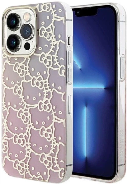 Панель Hello Kitty IML Gradient Electrop Crowded Kitty Head для Apple iPhone 13 Pro Pink (HKHCP13LHCHPEP) - зображення 1
