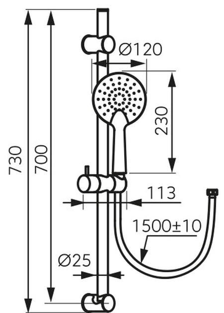 Душовий гарнітур Ferro Хром - зображення 2