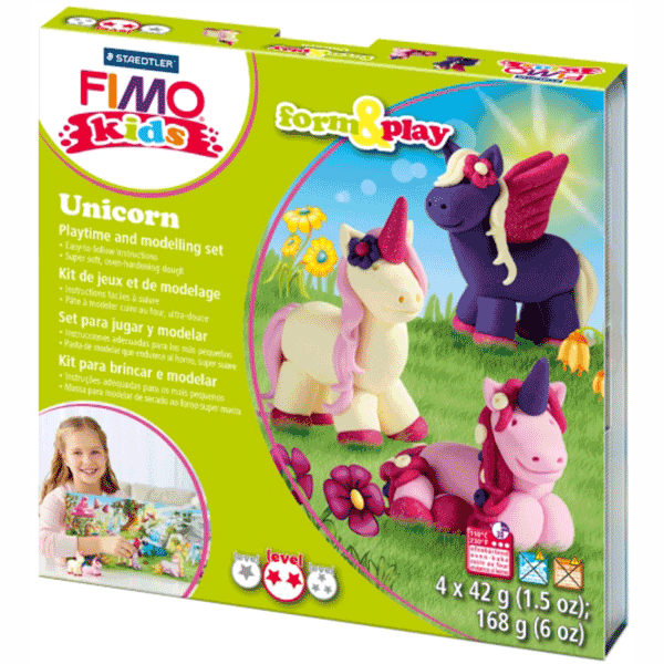 Zestaw plasteliny Fimo kids Unicorn 4 kolory x 42 g (4007817037324) - obraz 1