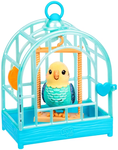 Інтерактивна іграшка Moose Little Live birds Хвилястий папужка Інді в клітці (630996266915) - зображення 4