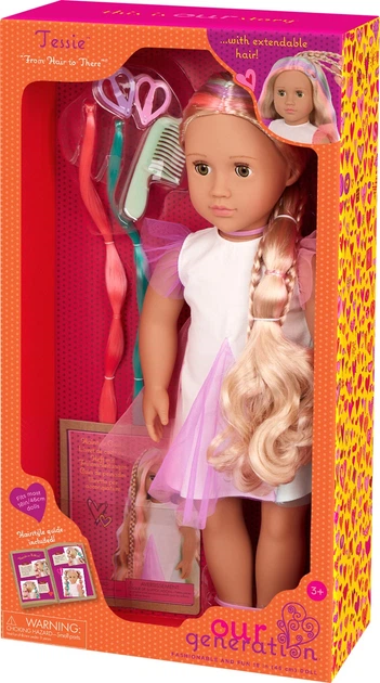 Лялька Our Generation Тессі зі зростаючим різнокольоровим волоссям 46 см BD31564Z (062243502017) - зображення 4
