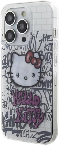 Etui plecki Kitty IML Kitty On Bricks Graffiti do Apple iPhone 14 Pro White (HKHCP14LHDGPHT) - obraz 2