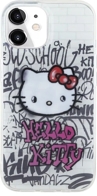 Etui plecki Kitty IML Kitty On Bricks Graffiti do Apple iPhone 15 / 14 / 13 White (HKHCP15SHDGPHT) - obraz 2