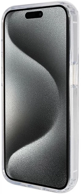 Etui plecki Guess Ring Stand Script Glitter MagSafe do Apple iPhone 15 Pro Transparent (3666339156626) - obraz 5