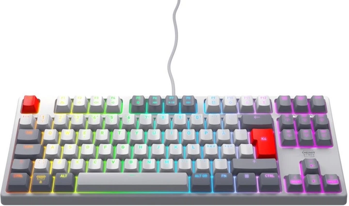 Klawiatura przewodowa Cherry Xtrfy K4V2 RGB TKL Cherry MX2A Red USB Grey (CX-K4V2-RGB-TKL-RETRO-R-NOR) - obraz 2