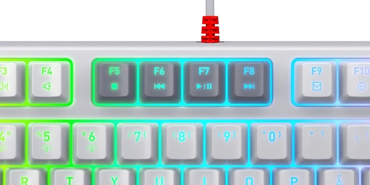 Klawiatura przewodowa Cherry Xtrfy K4V2 RGB TKL Cherry MX2A Red USB Grey (CX-K4V2-RGB-TKL-RETRO-R-NOR) - obraz 4