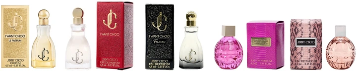 Набір мініатюр для жінок Jimmy Choo Парфумована вода Jimmy Choo 4.5 мл + I Want Choo 4.5 мл + I Want Choo Forever 4.5 мл + I Want Choo Le Parfum 4.5 мл + Rose Passion 4.5 мл (3386460149778) - зображення 1
