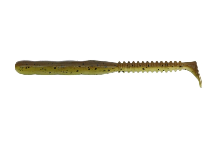 Силикон Reins Rockvibe Shad 4"/ 9шт, цвет: B08 Green Pumpkin Chart Melon (4306504908) - Фото 1 Силикон Reins Rockvibe Shad 4"/ 9шт, цвет: B08 Green Pumpkin Chart Melon (4306504908) - изображение 1