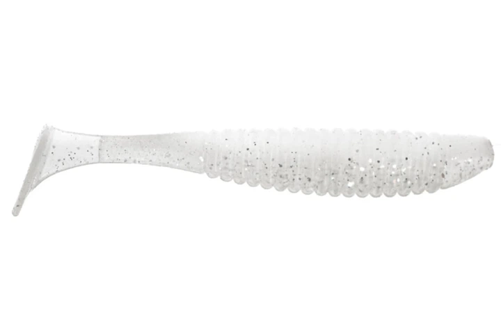 Силикон Angry Baits Shiner 4" (4шт/уп), цвет: 49 WHITE Silver electrik Glitter UV (4332006006) - Фото 1 Силикон Angry Baits Shiner 4" (4шт/уп), цвет: 49 WHITE Silver electrik Glitter UV (4332006006) - изображение 1