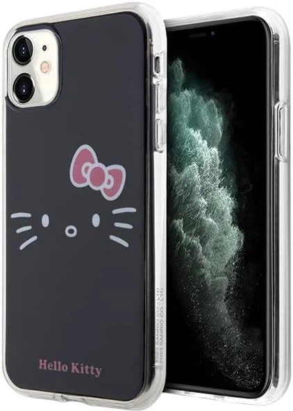 Etui plecki Hello Kitty IML Kitty Face do Apple iPhone 11 Black (HKHCN61HKHLK) - obraz 1
