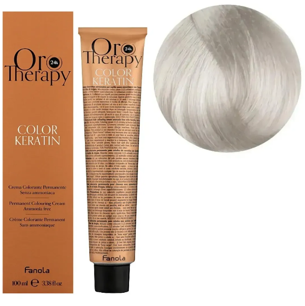Крем-фарба безаміачна для волосся Fanola Oro Therapy №11/1 Superlight platinum blonde ash 100 мл - Фото 1 Крем-фарба безаміачна для волосся Fanola Oro Therapy №11/1 Superlight platinum blonde ash 100 мл - зображення 1