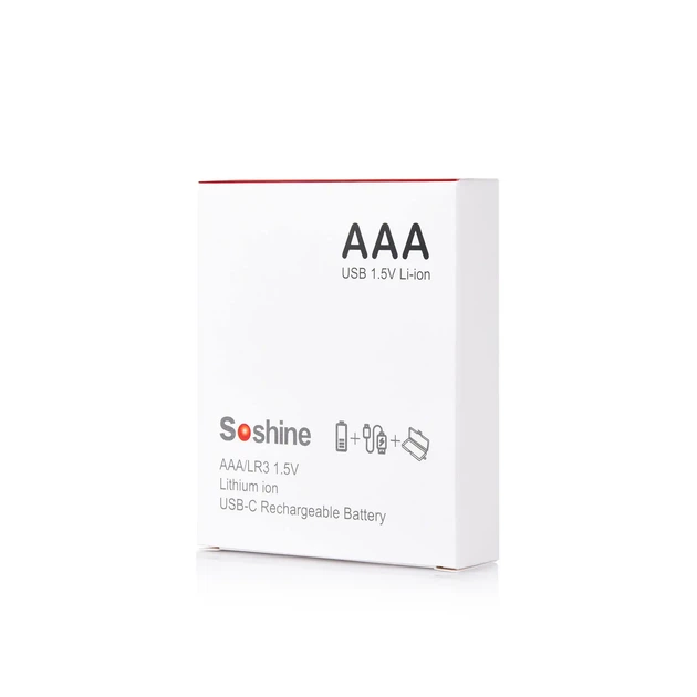 Акумулятор Soshine HR03 AAA-1.5-1100 1,5В 1100mWh Li-Ion, зарядка від Type-C - зображення 5