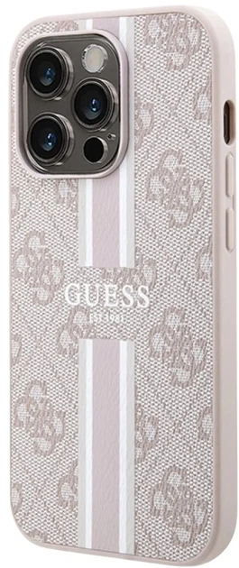 Панель Guess 4G Printed Stripes MagSafe для Apple iPhone 15 Pro Pink (3666339203504) - зображення 2