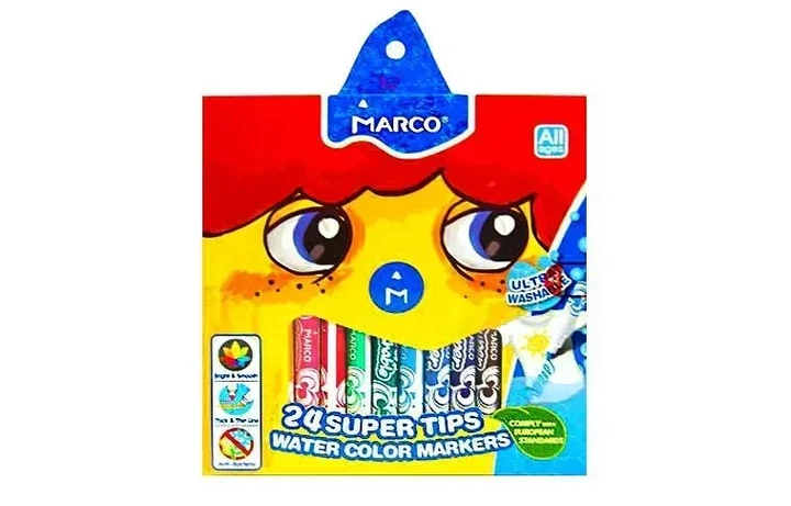 Набор фломастеров Marco Super Washable 24 цвета (1630-24CB) - Фото 1 Набор фломастеров Marco Super Washable 24 цвета (1630-24CB) - изображение 1