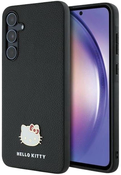 Панель Hello Kitty Metal Logo Kitty Head для Samsung Galaxy A55 Black (HKHCSA55PGHDLMK) - зображення 1