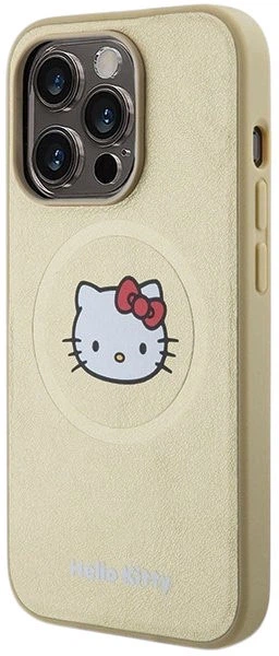Etui plecki Hello Kitty Leather Kitty Head MagSafe do Apple iPhone 14 Pro Gold (HKHMP13XPGHCKD) - obraz 2