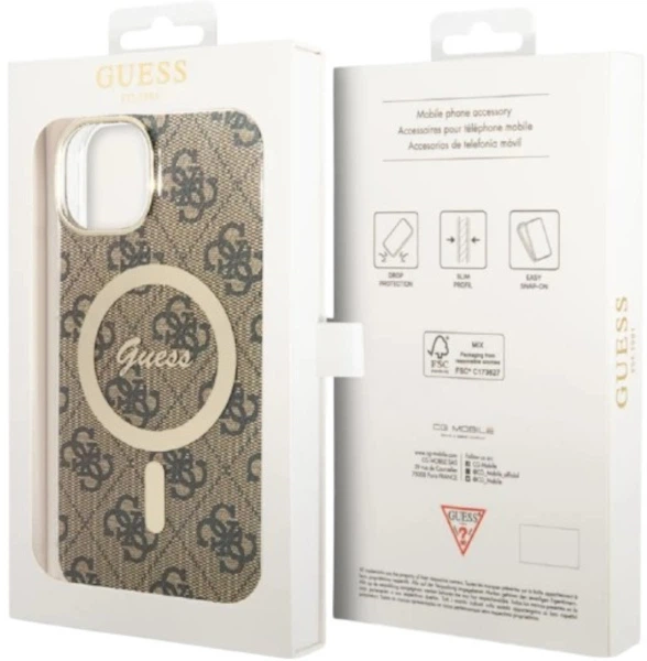 Панель Guess IML 4G MagSafe для Apple iPhone 15 Plus/14 Plus Brown (3666339194598) - зображення 6
