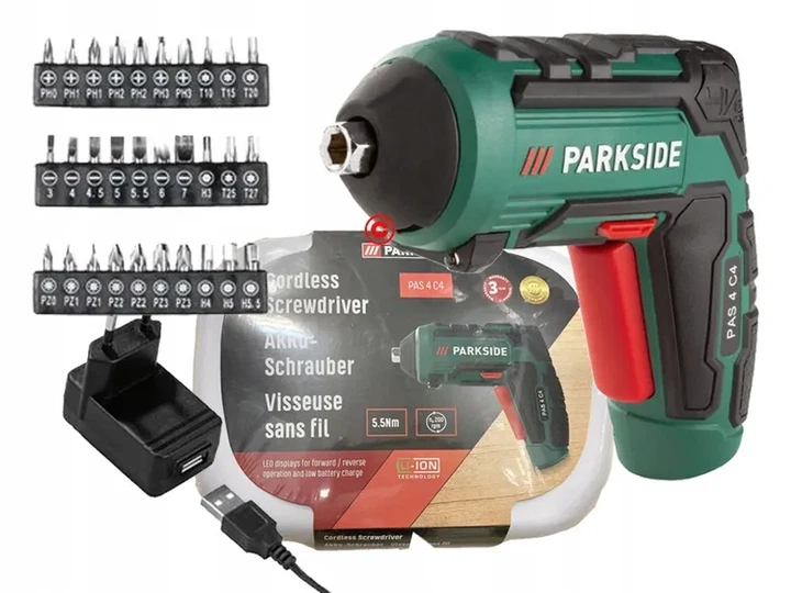 Аккумуляторная отвертка PARKSIDE PAS 4 C4, 1500 мАч, 5,5 Нм - Фото 1 Аккумуляторная отвертка PARKSIDE PAS 4 C4, 1500 мАч, 5,5 Нм - изображение 1