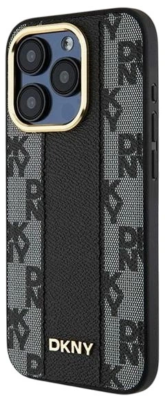 Etui DKNY Leather Checkered Mono Pattern MagSafe do Apple iPhone 15 Pro Black (3666339259853) - obraz 2