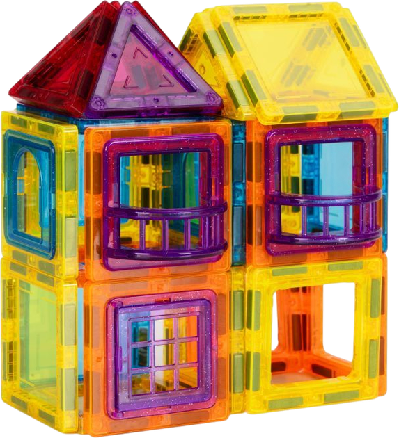 Klocki magnetyczne ModernHome by Multistore Domek autko 45 elementów HC428179 (5905817008223) - obraz 2