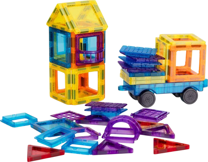 Klocki magnetyczne ModernHome by Multistore Domek autko 45 elementów HC428179 (5905817008223) - obraz 3