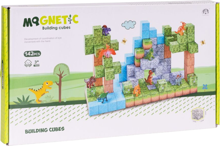 Klocki magnetyczne ModernHome by Multistore Dinozaury 142 elementy HC713651 (5905817008421) - obraz 1