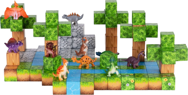 Klocki magnetyczne ModernHome by Multistore Dinozaury 142 elementy HC713651 (5905817008421) - obraz 3