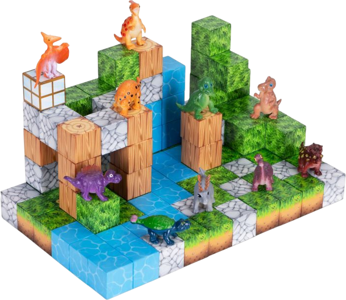 Klocki magnetyczne ModernHome by Multistore Dinozaury 114 elementów HC713653 (5905817008438) - obraz 3