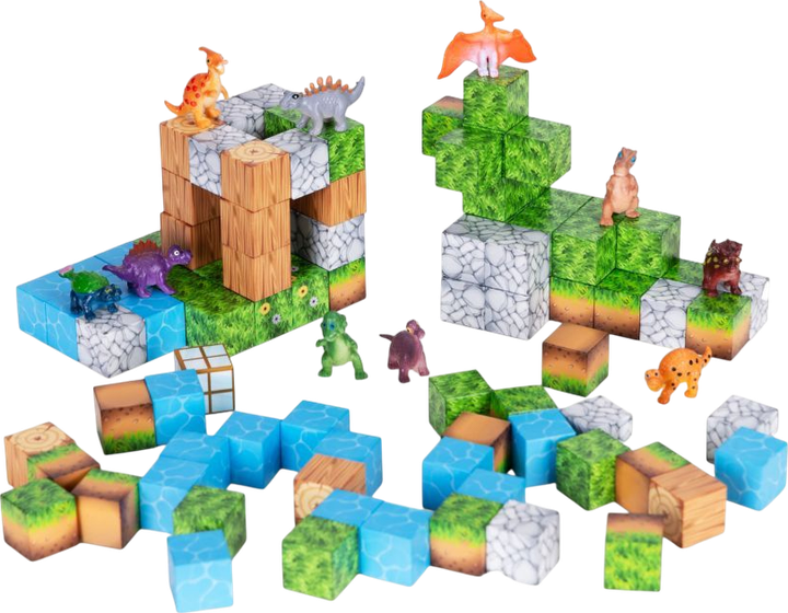 Klocki magnetyczne ModernHome by Multistore Dinozaury 114 elementów HC713653 (5905817008438) - obraz 4