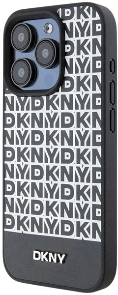Etui DKNY Leather Printed Pattern Metal Logo MagSafe do Apple iPhone 15 Pro Black (3666339262235) - obraz 2